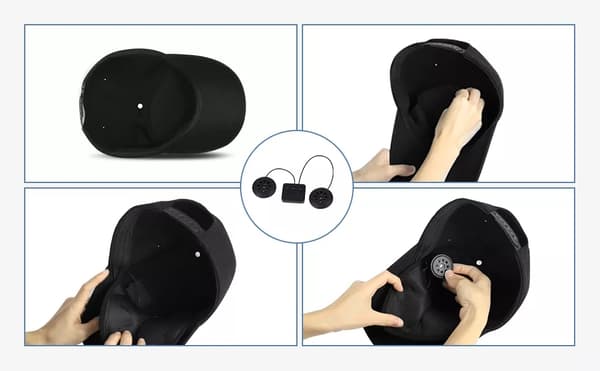 INF YX2 Bluetooth-kuulokkeiden baseball-lippis - musta Musta0