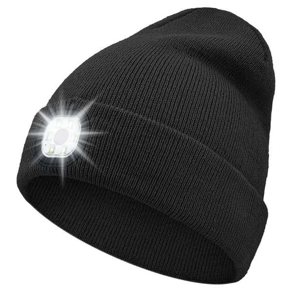 INF LED-mössa med -hörlurar - En lampa Svart