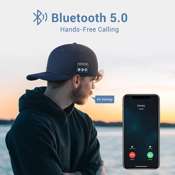 INF YX2 Bluetooth-kuulokkeilla varustettu lippalakki - Tummansininen