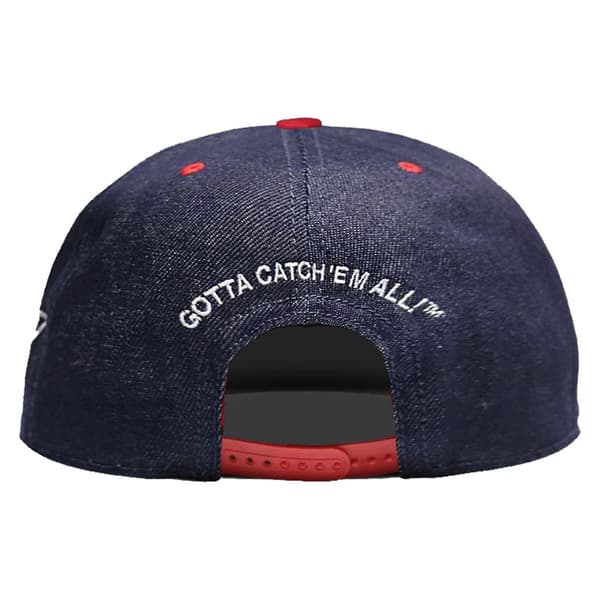Pokemon Pokeball Ball Denim Snapback Baseball Cap One Size