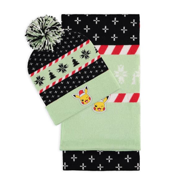 Pokemon Pickachu Beanie And Scarf Gift Set One Size
