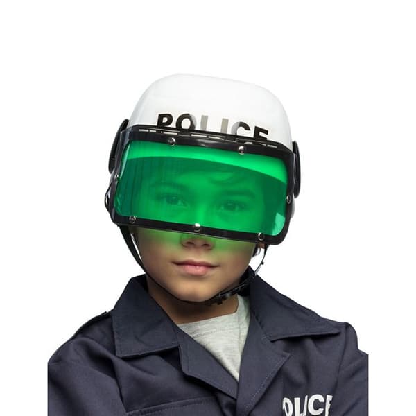 Hjälm - BOLAND - Polis - Barn - Vit - Avtagbart visir
