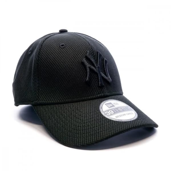 New Era NY Diamond Keps för män - Svart - 6 paneler - Böjt visir - 100 % polyester