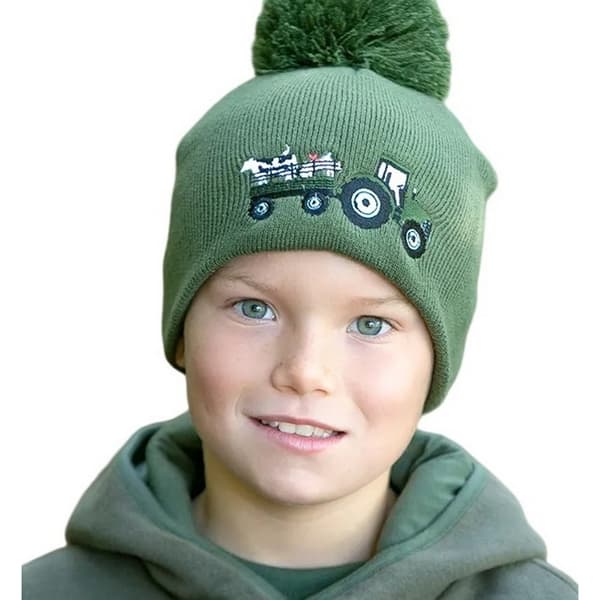 Little Knight Farm Collection Bobble Beanie för barn/ungdomar Olive Green One Size