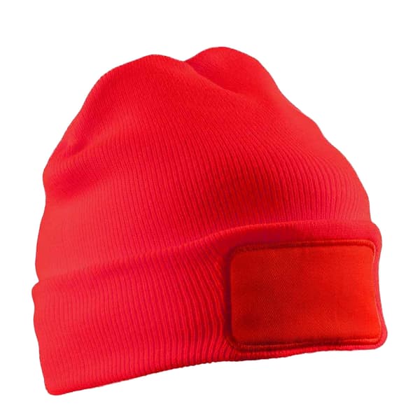 Result Genuine Recycled Printers Double Knit Recycled Beanie Red One Size