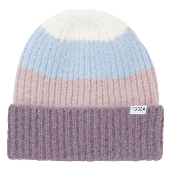 TOG24 Desmon Colour Block Knitted Beanie Mauve One Size