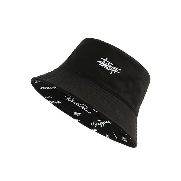 INF Unisex Bucket Hat Sort med hvid tekst L