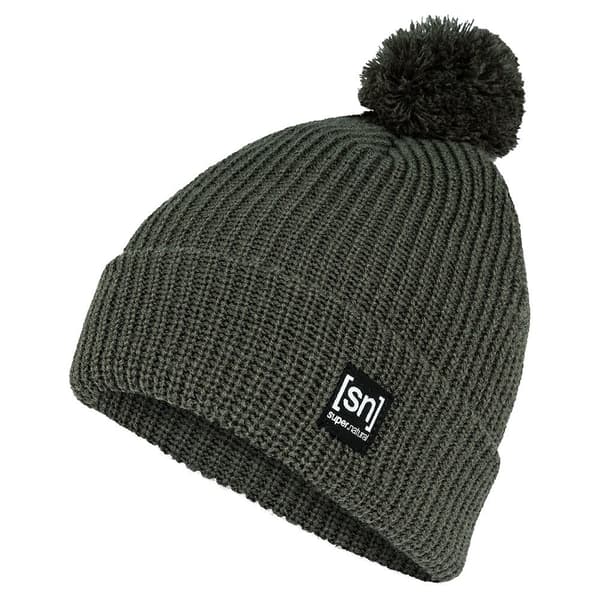 Super.natural Pom Beanie Sort,Grå  Mand