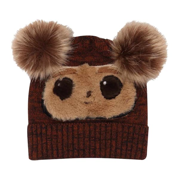 Gremlins Gizmo Face Fluffy Beanie Brown One Size