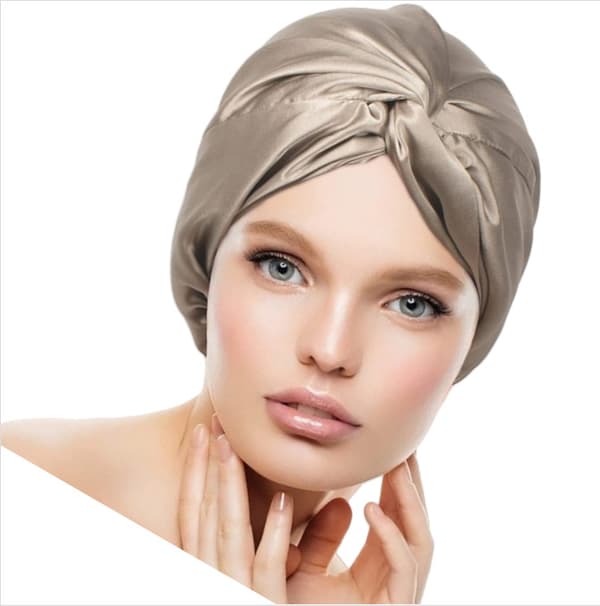 INF 100% Mulberry Silk Sovehue til Kvinder, Dobbelt Lag Silke Nattesovehue