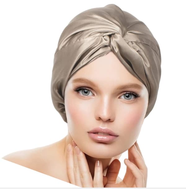 INF 100% Mulberry Silk Sovehue til Kvinder, Dobbelt Lag Silke Nattesovehue