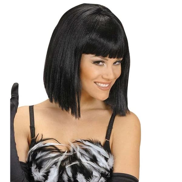 Cabaret Crazy Black Wig - WIDMANN - Fyrkantig med lugg - Dam - Inomhus