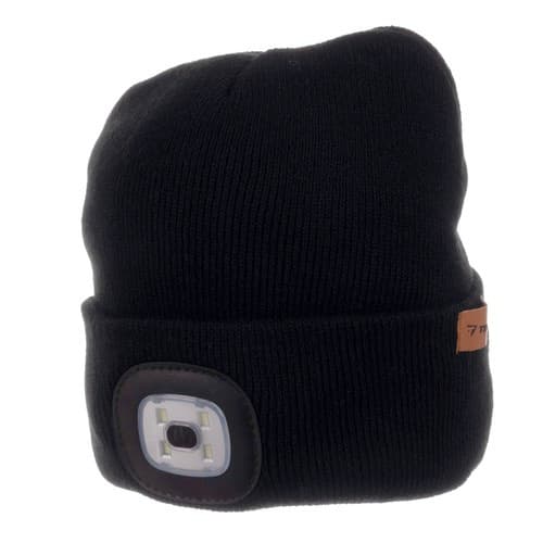 Hattu irrotettavalla mustalla LED-lampulla