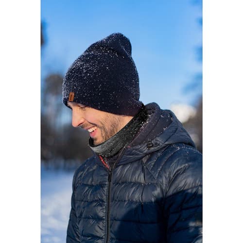 Vintersæt 3-i-1 | Hat, tubetørklæde og handsker Unisex Sort