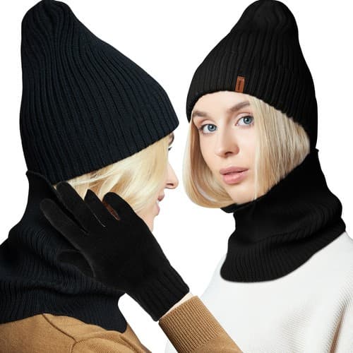 Vinterset 3-i-1 | Mössa, Tubhalsduk och Handskar Unisex Svart