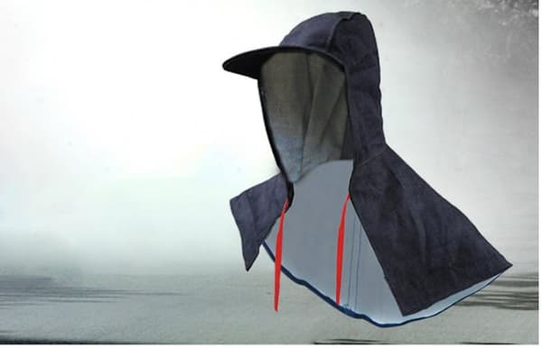 INF Denim støvtæt skulderkappe hat