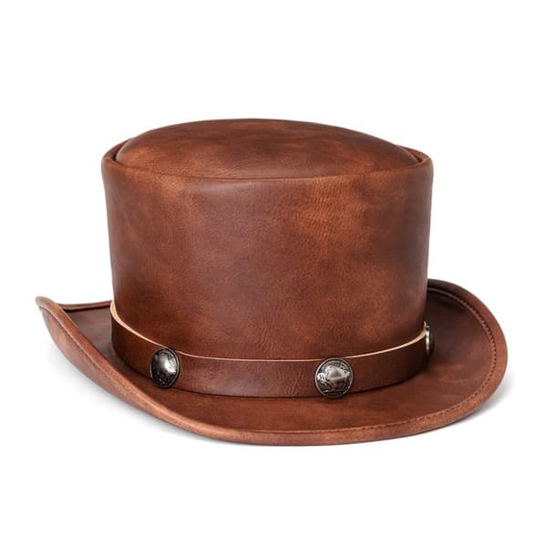 INF Topphatt i PU-lær - Herrehatt i vintage-stil