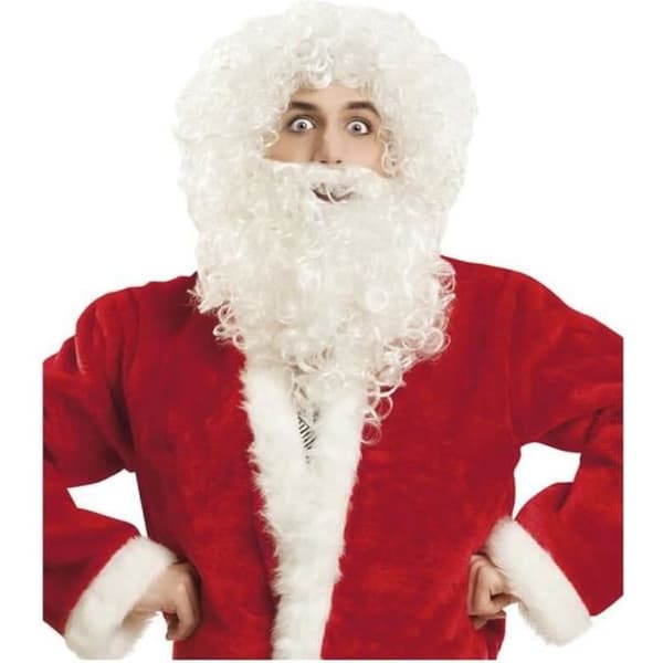 Santa Claus peruk och skägg - Disfrazzes - Herr - Röd - Kostymaccessoar