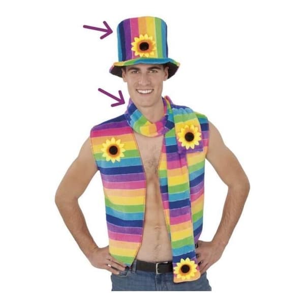 Rainbow Hippie Hat and Scarf - Disfrazzes.fr