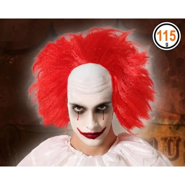 Halloween Killer Clown Peruk - ATOSA - Kostymtillbehör - Röd - Vuxen/barn
