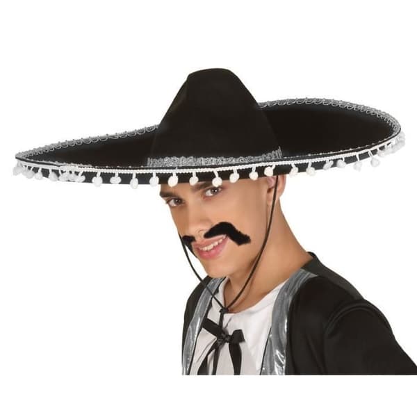 Svart mexikansk Sombrero-hatt för män - ATOSA - Rab-hatt. - Vuxen - Svart