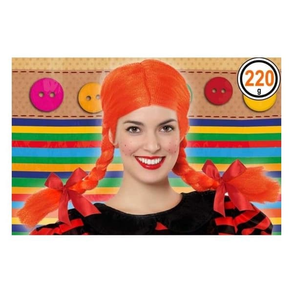 Perruk Flicka Busig Orange