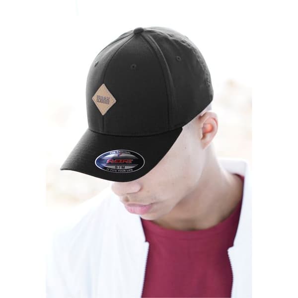 Casquette - Flexfit - Läderlapp - Konstläder - Svart - Unisex