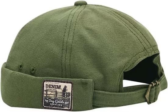 Kasket, Skipper's Hat, 100% Bomuld, Kort Flad Kasket Beanie Docker