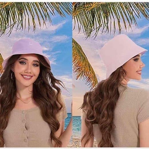 Fiskerhat Tosidet Bøllehat med Smil - Unisex Solhat til sommer