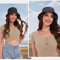 Miniatyrbild 2 av 4: Fiskarhatt Tvåsidig Bucket Hat med Smile - Unisex Solhatt för Sommar
