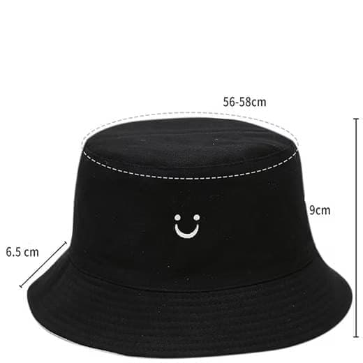 Fiskarhatt Tvåsidig Bucket Hat med Smile - Unisex Solhatt för Sommar