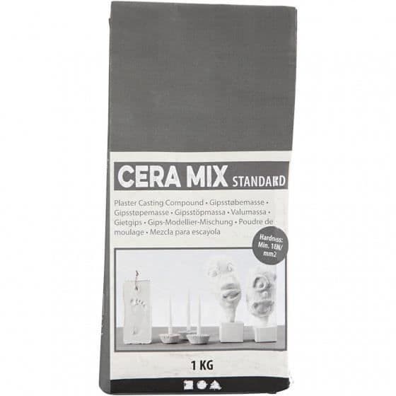 Cera-Mix blandning av standard gipsgjutning 1 kg ljusgrå