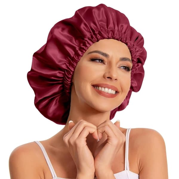Sovmössa satin bonnet (one size) Mörkröd
