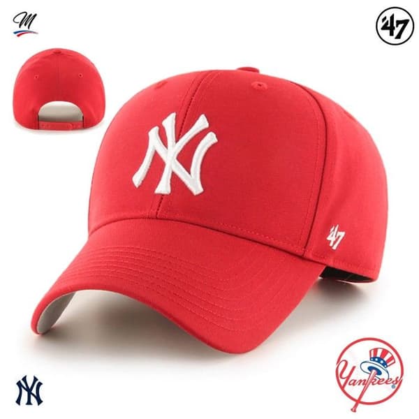 47 Brand MLB New York Yankees Barnkeps B-RAC17CTP-RD, för en pojke, Röd, kepsar