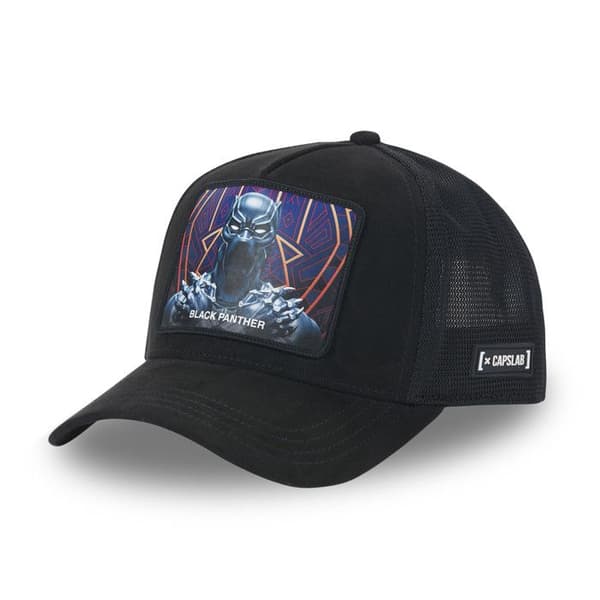 CAPSLAB Keps Marvel Black Panther Man - Trucker - Svart - Rundad Skärm