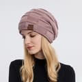 Miniatyrbild 2 av 3: Stickad beanie i polyester – rosa