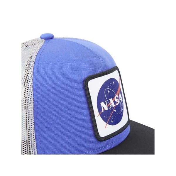 Nasa Truckerkeps i mikrofiber för män - CAPSLAB - Blå - Broderad lapp - Grå Mesh
