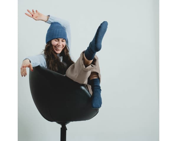 100% Merino Hatt - Blå En storlek