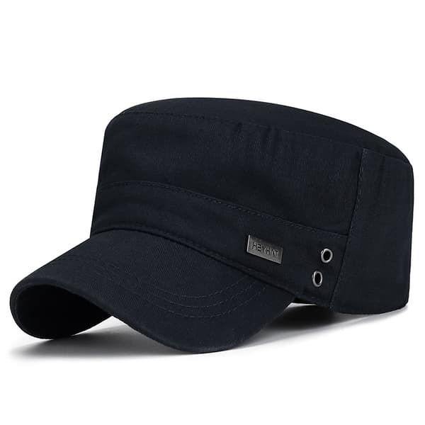 INF Herr Bomulls Flat Cap - Justerbar Basebollkeps för sommaren Svart