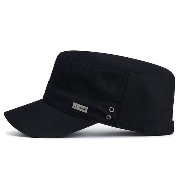 INF Herr Bomulls Flat Cap - Justerbar Basebollkeps för sommaren Svart