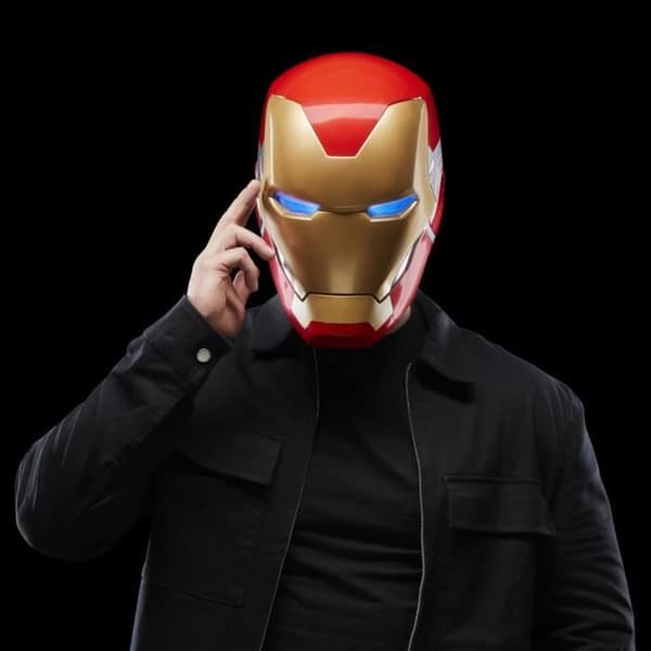 Iron Man elektronisk hjälm, med ljuseffekter, Premium Cosplay-leksak för vuxna, Marvel Legends-serien