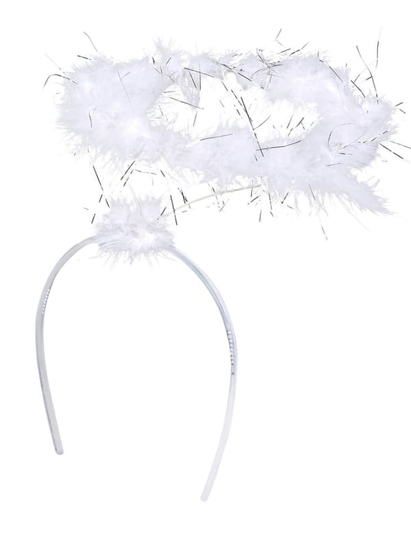 Hvid og sølv angel halo pandebånd til voksne.Size-One size