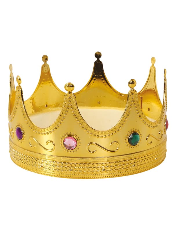 Guld kongekrone til voksne.Size-One size