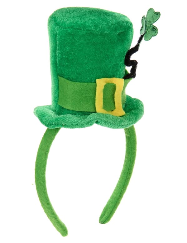 Diadem med minihat og stilk med firkløver til voksne.Size-One size