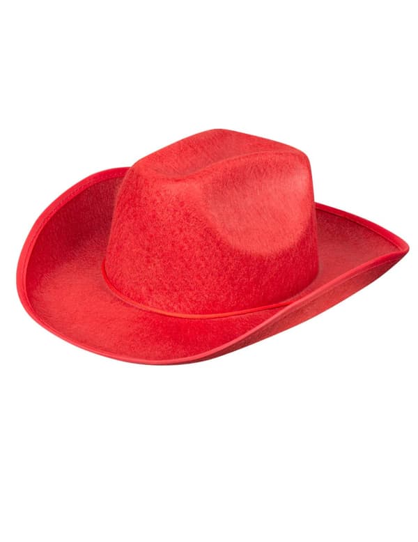Rød cowboyhat til voksne.Size-One size