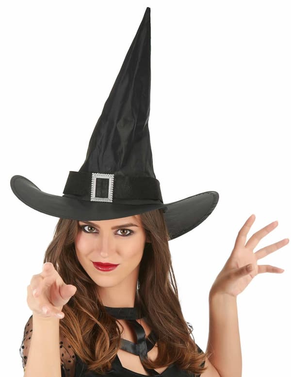 Häxhatt med guldspänne vuxen Halloween.Size-One size