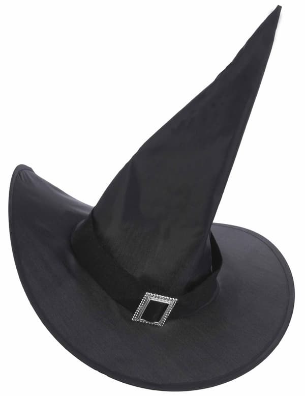 Heksehat med guldspænde voksen Halloween.Size-One size