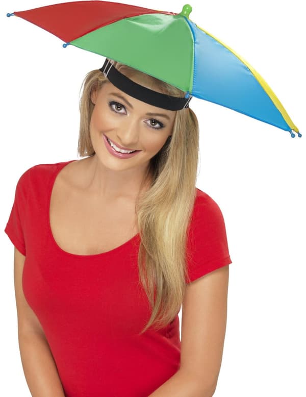 Multifarvet Paraplyhat Voksen.Size-One size