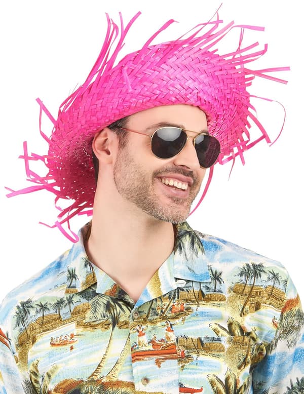 Lyserød Hawaiihat Voksen.Size-One size