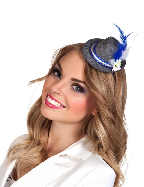 Minihat bayersk med fjer til voksne.Size-One size